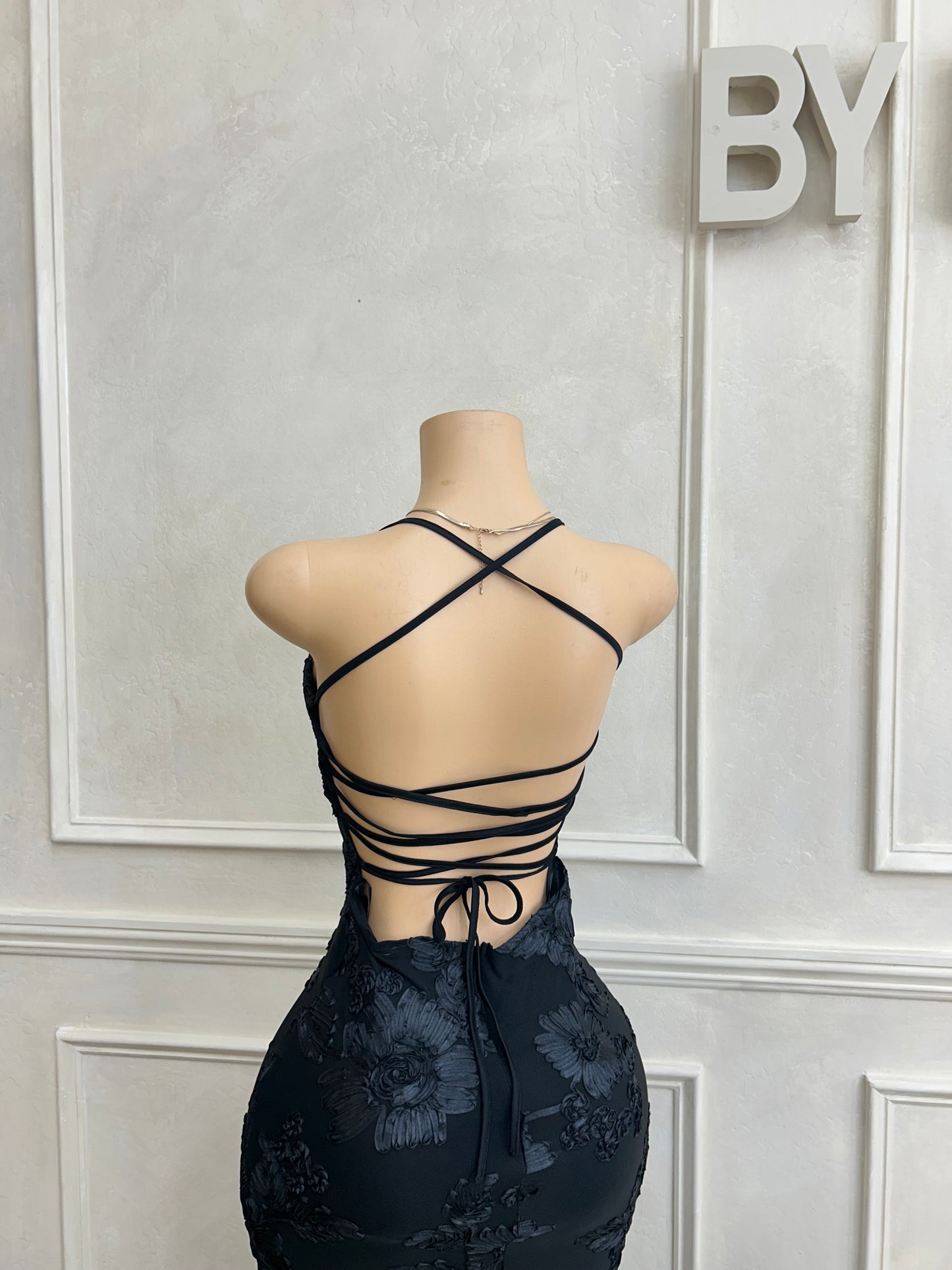 Black flower maxi dress
