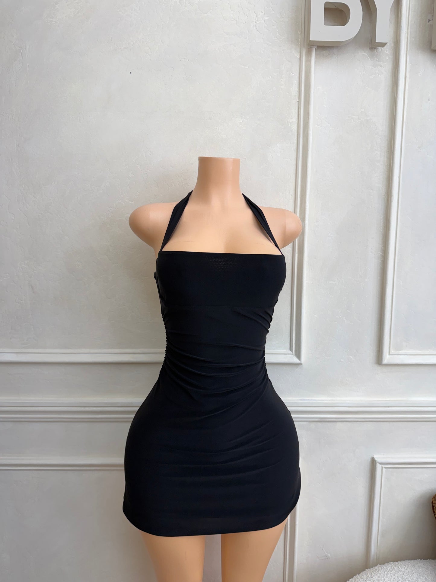 Black halter dress