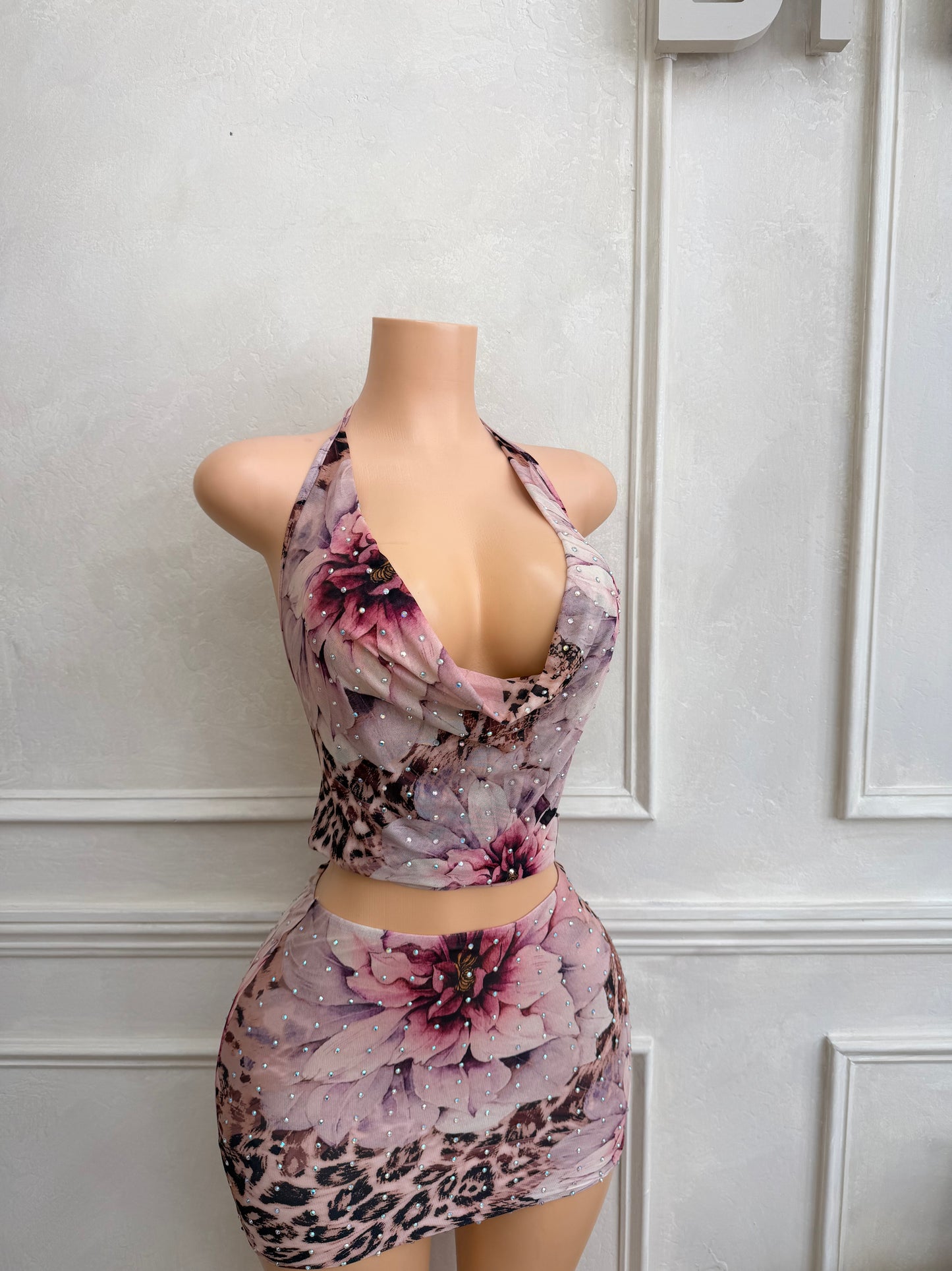 Animal print skirt set