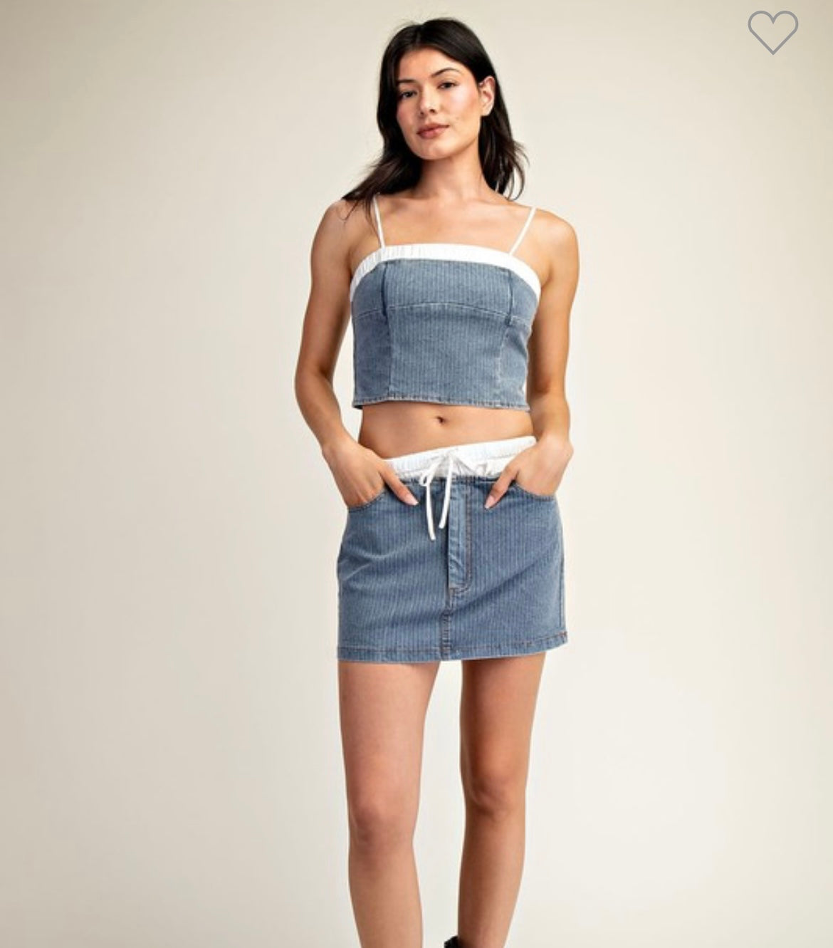 Denim Drawstring Set