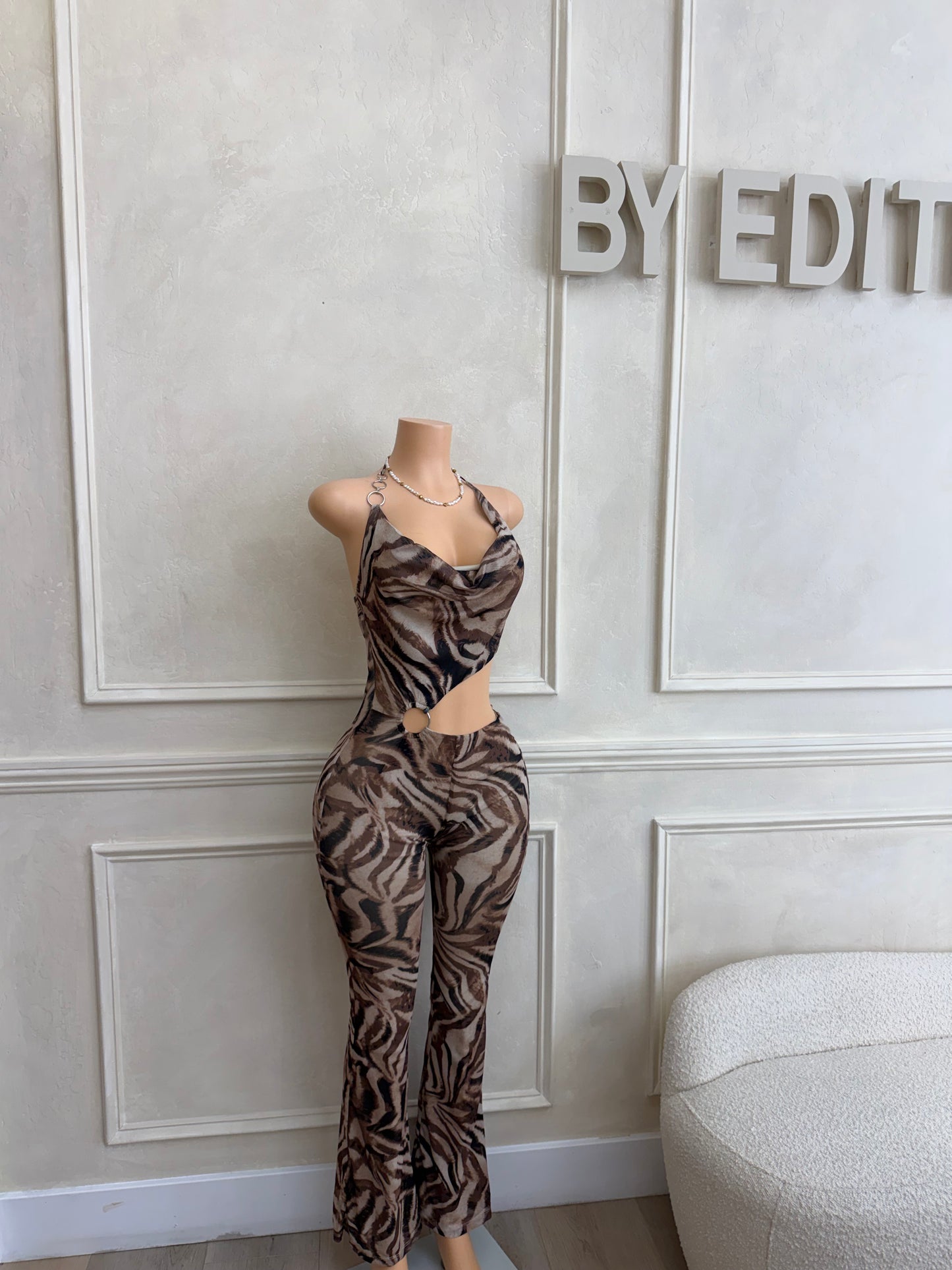 Animal print jumpsuit