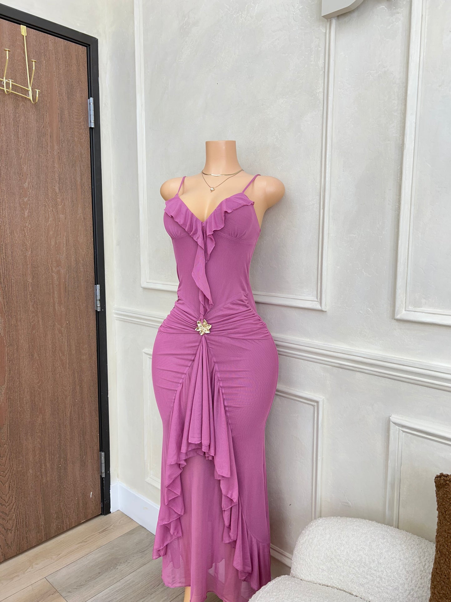 Dusty pink maxi dress