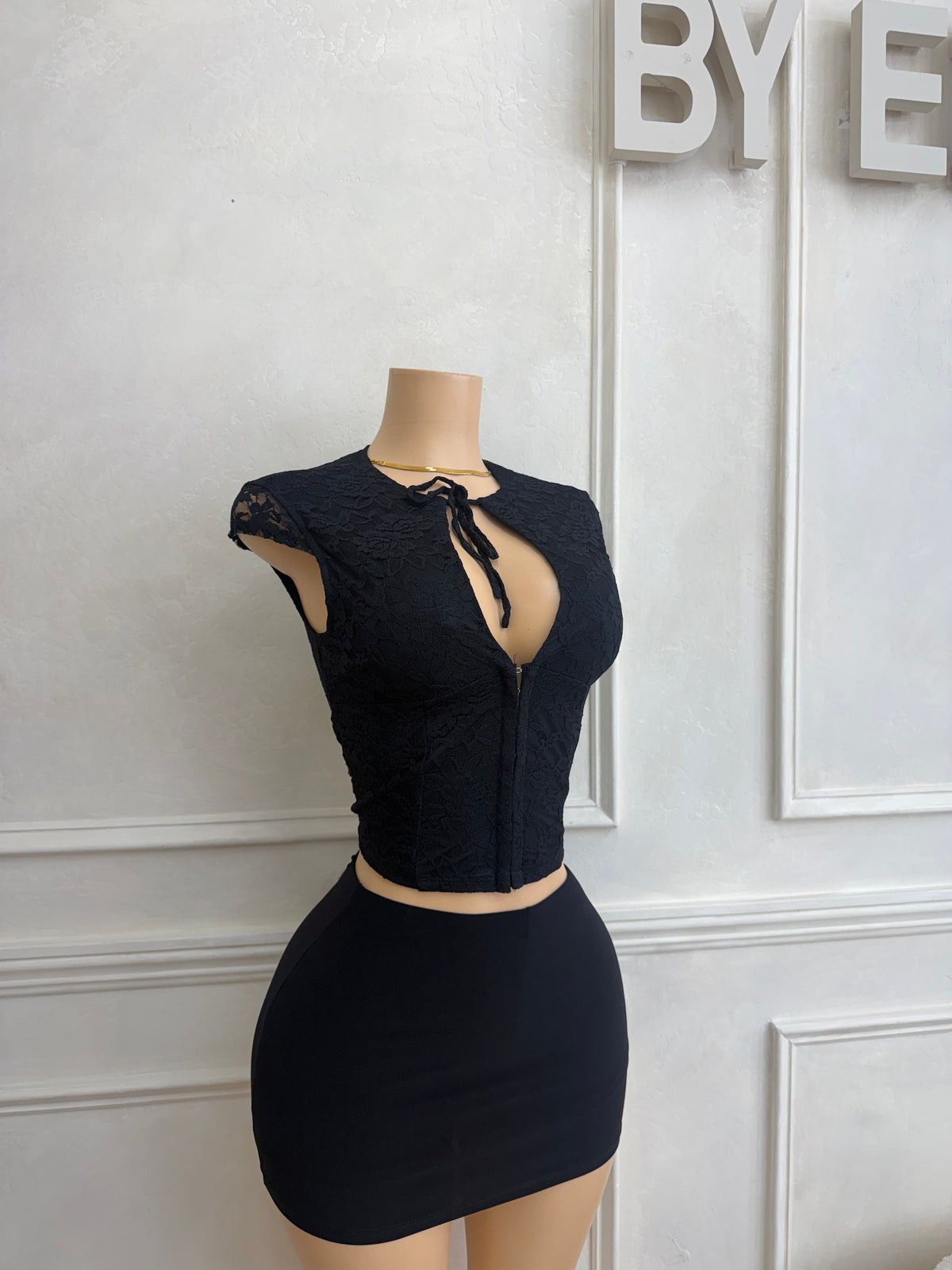 Lace top and skirt set