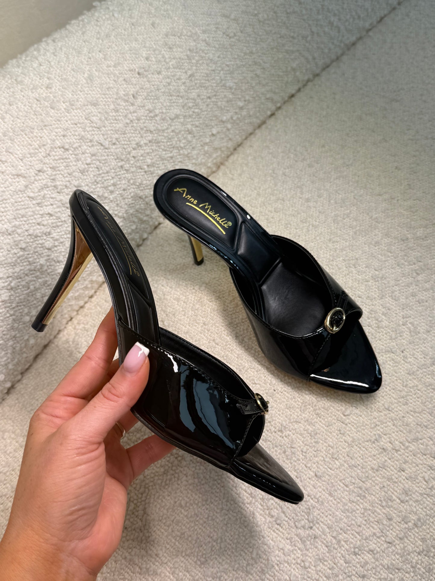 Black kitten heel