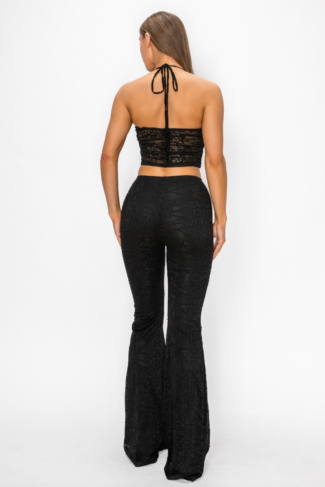 Black pant top set