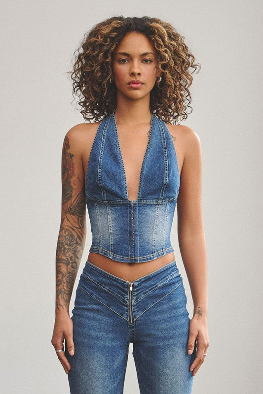 Blue Denim Top
