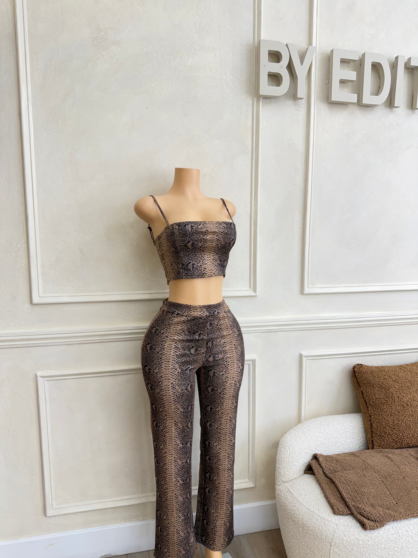 Animal print pant set