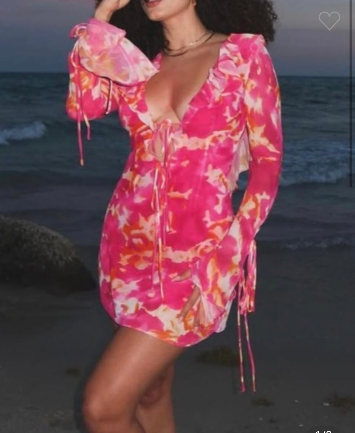 Flowered mesh dress