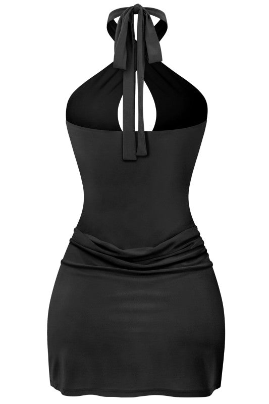 Black mini dress with shorts