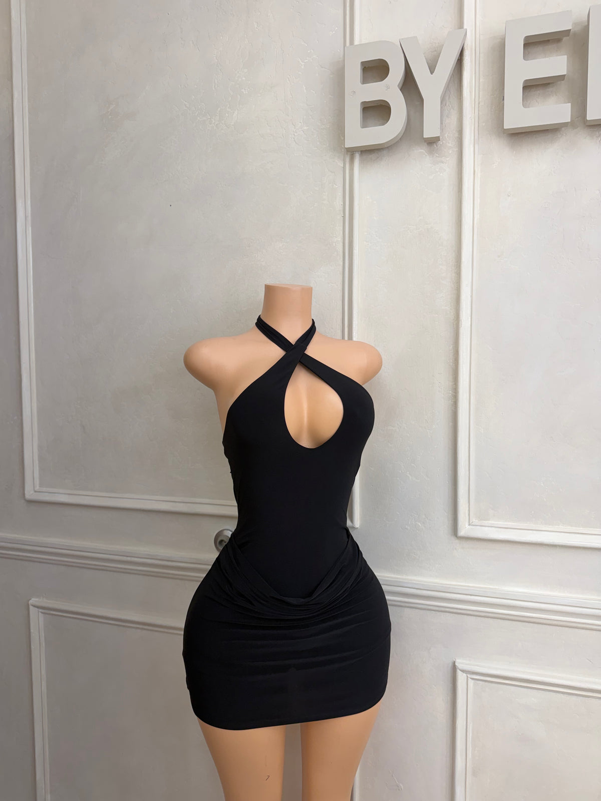 Black mini dress with shorts