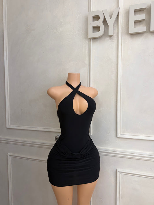 Black mini dress with shorts
