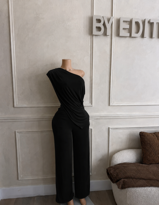 Black off shoulder pant set