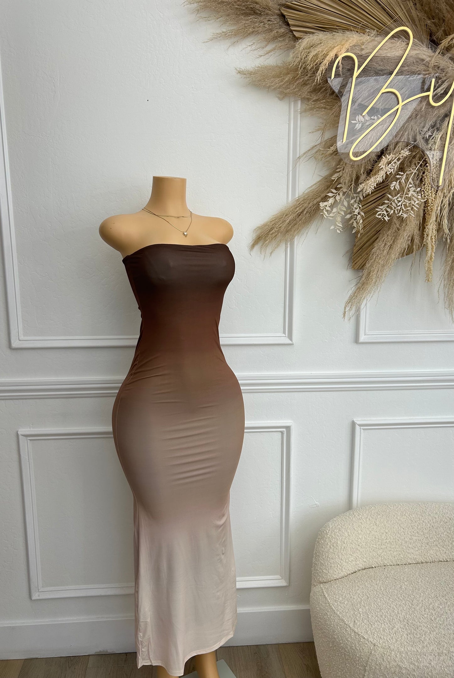 Mocha ombre maxi dress