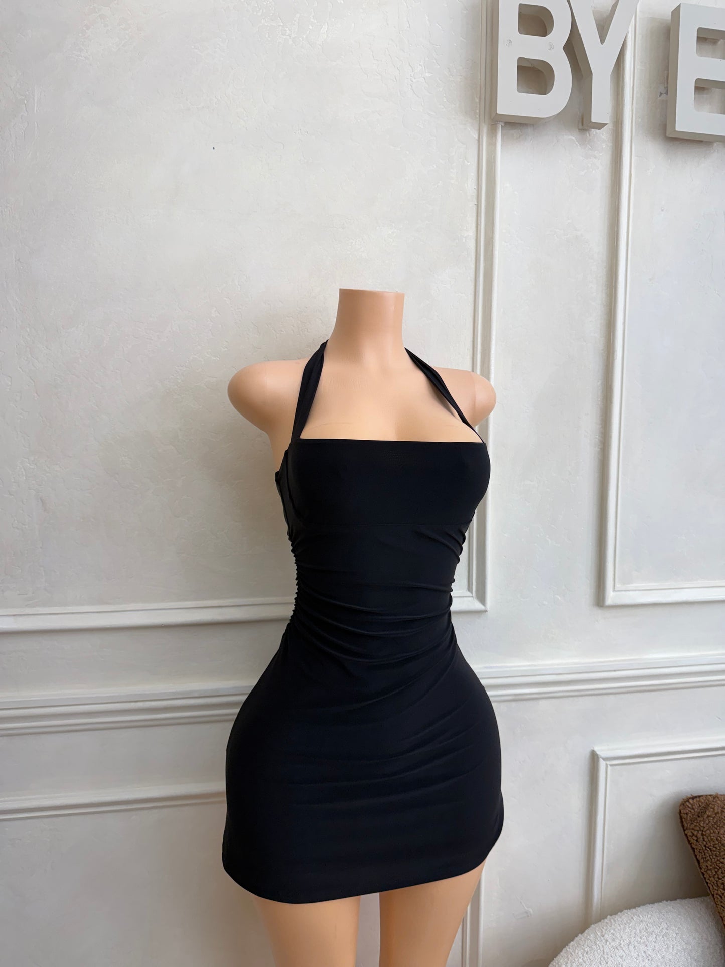 Black halter dress