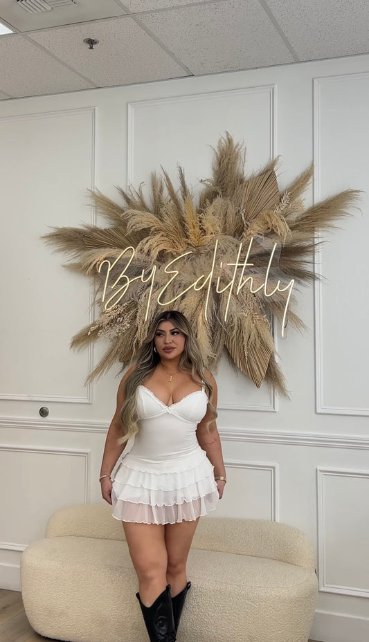 White ruffle dress