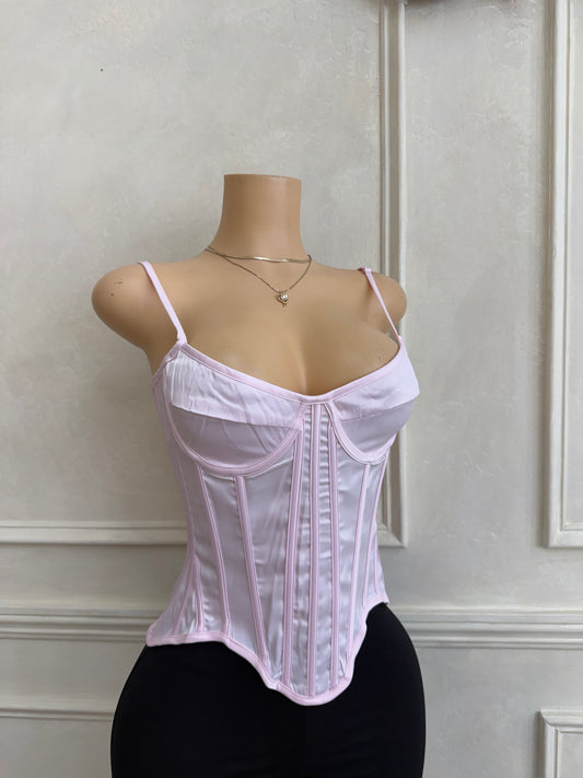Satin light bustier top