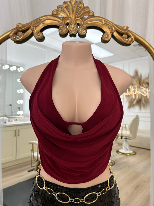 Burgundy Halter TOP