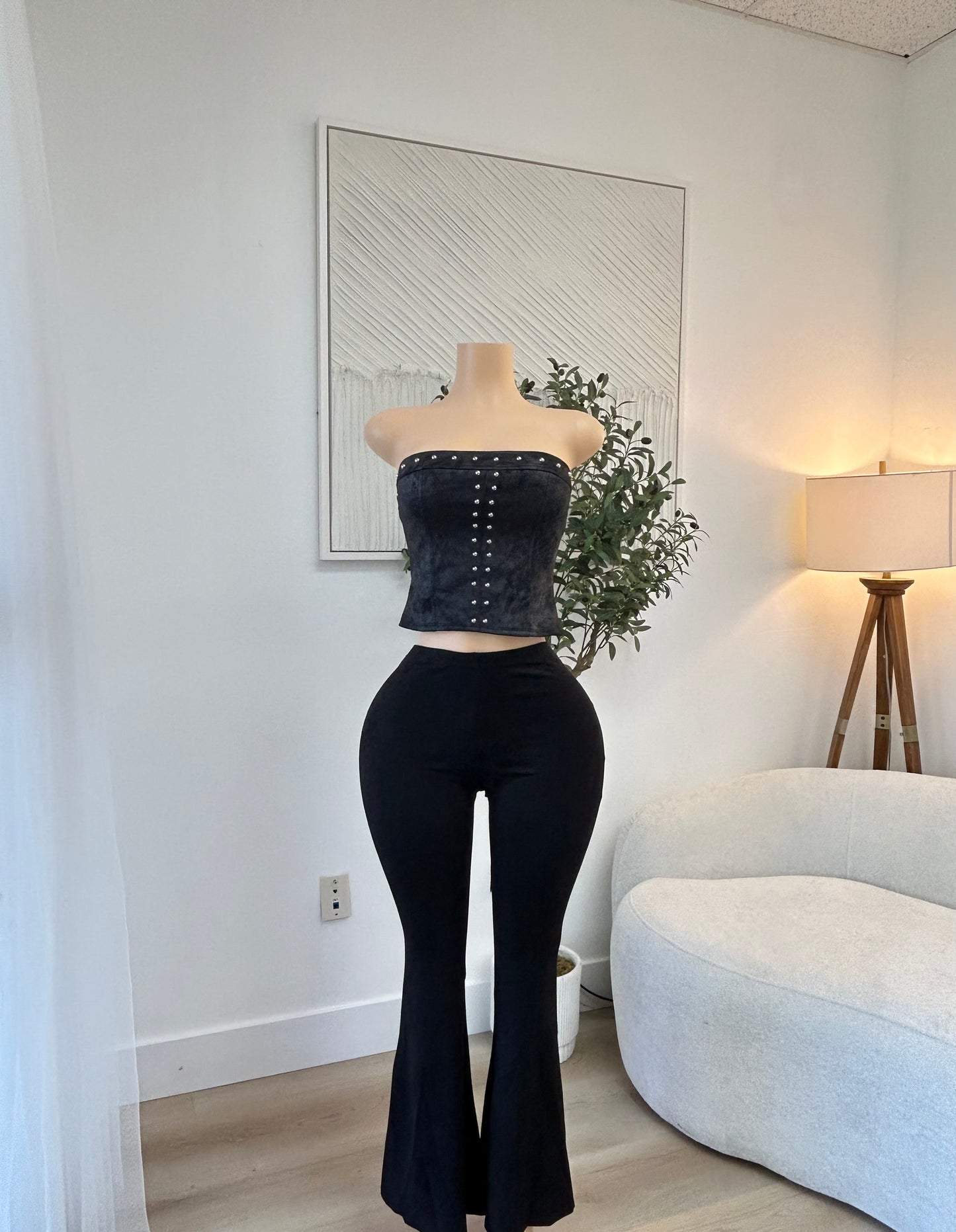 Black seude black set