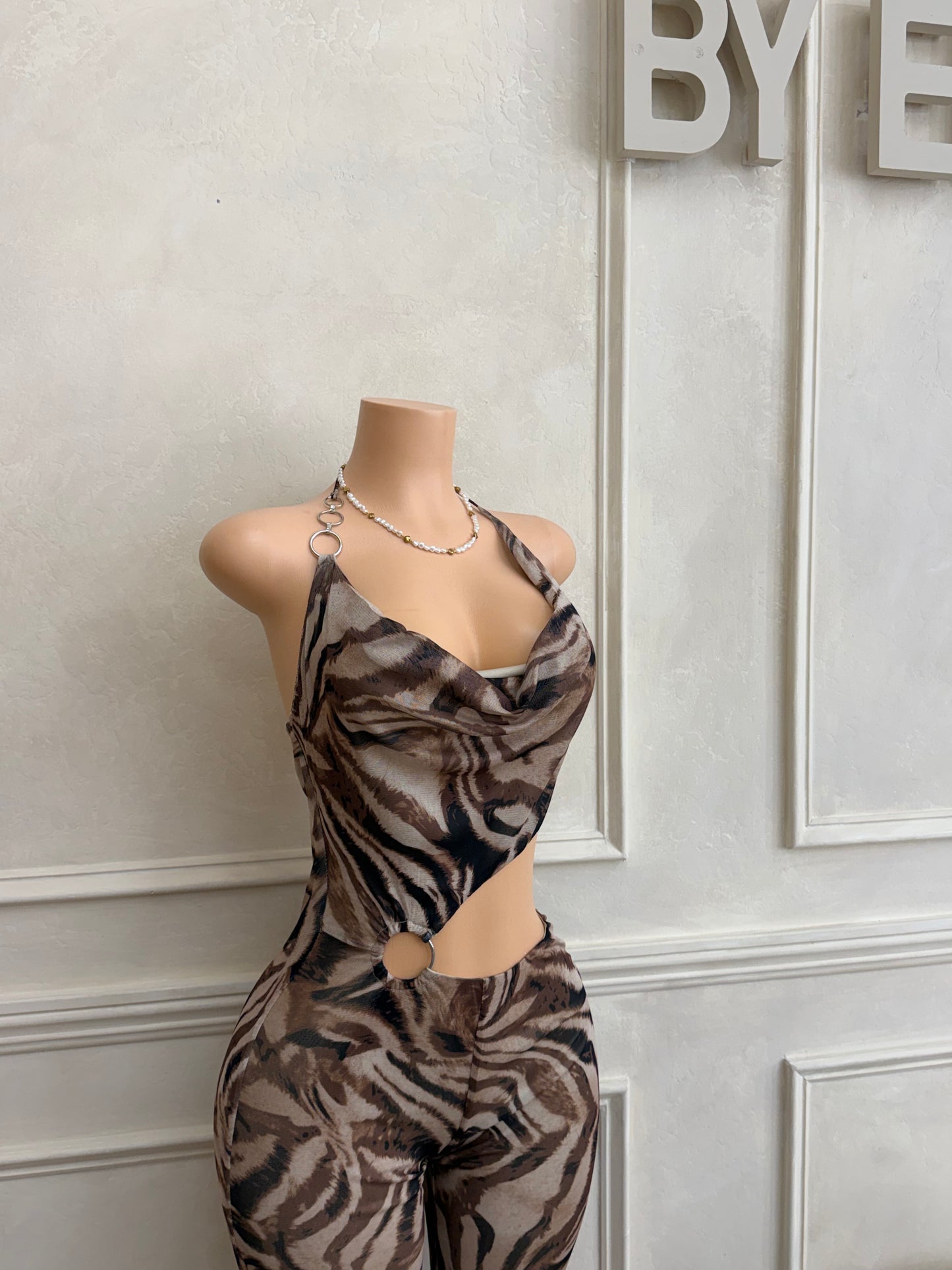 Animal print jumpsuit
