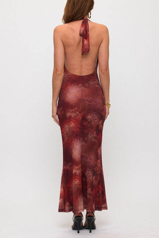 Animal print maxi dress