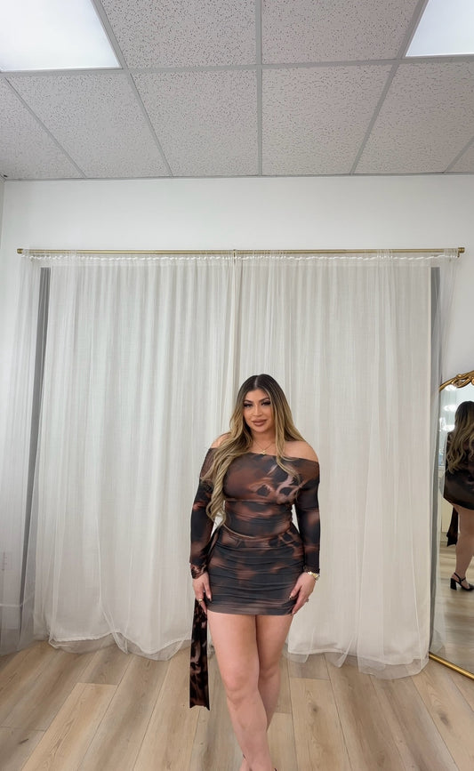 Off shoulder top and skirt set