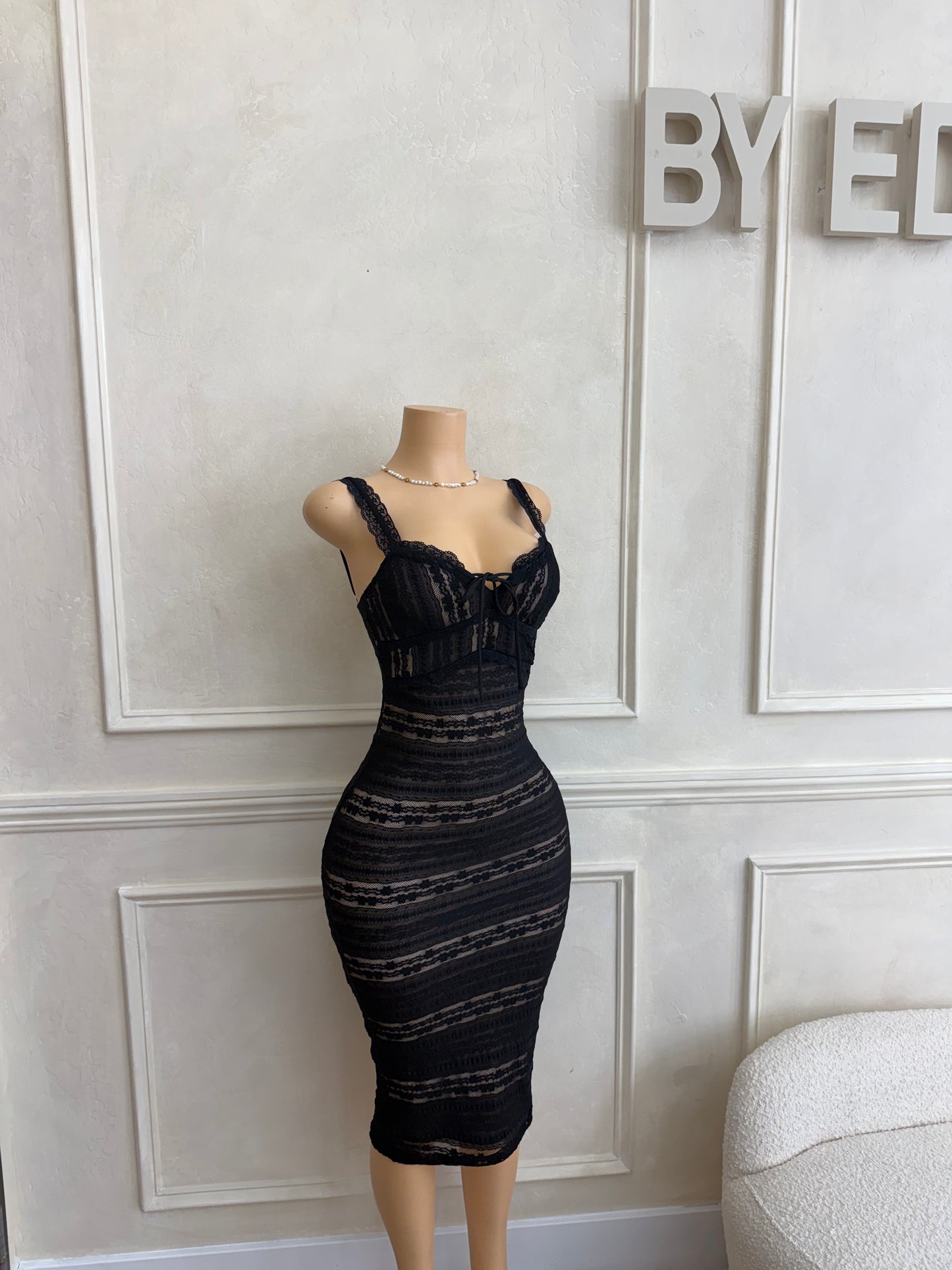 Black midi dress