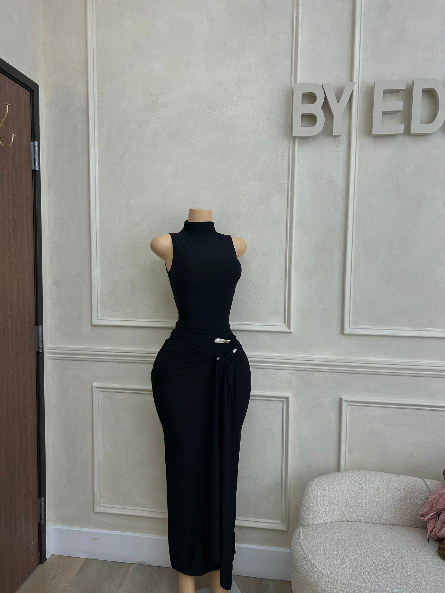 Black maxi dress with detail
