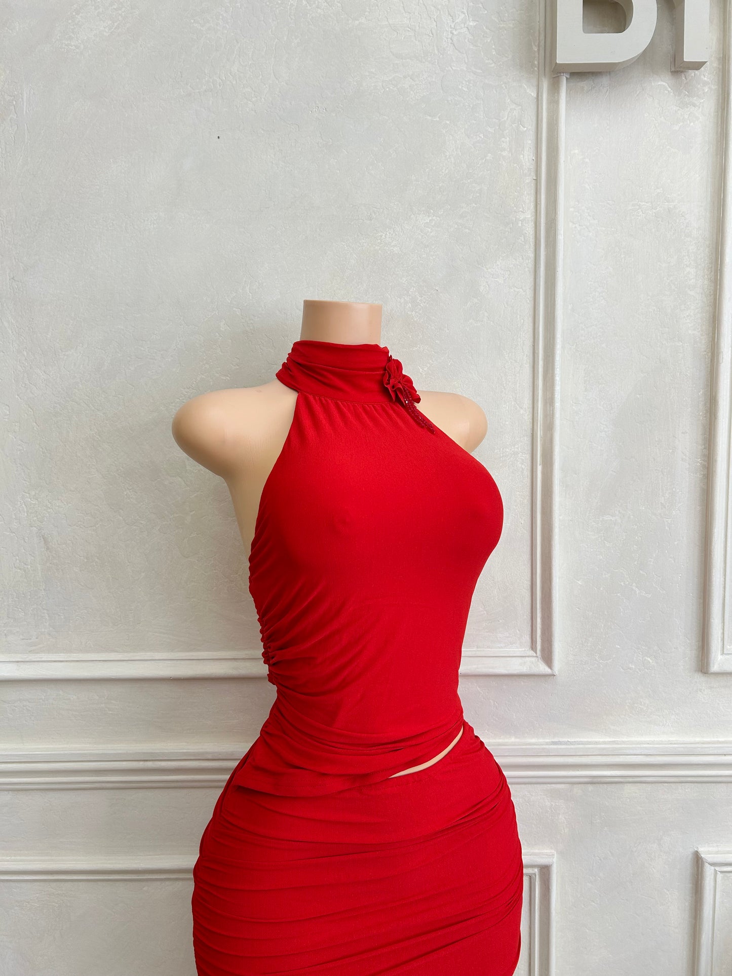 Red halter 2pc set