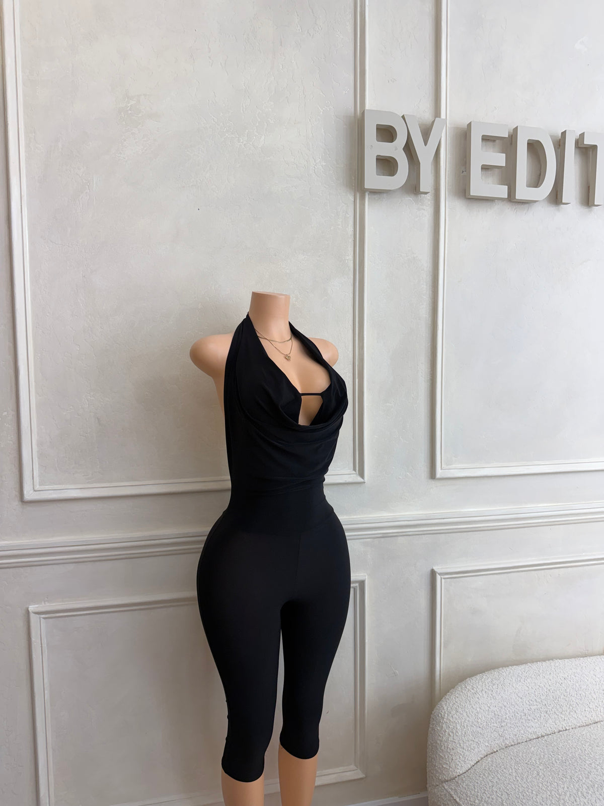 Black capri jumpsuit