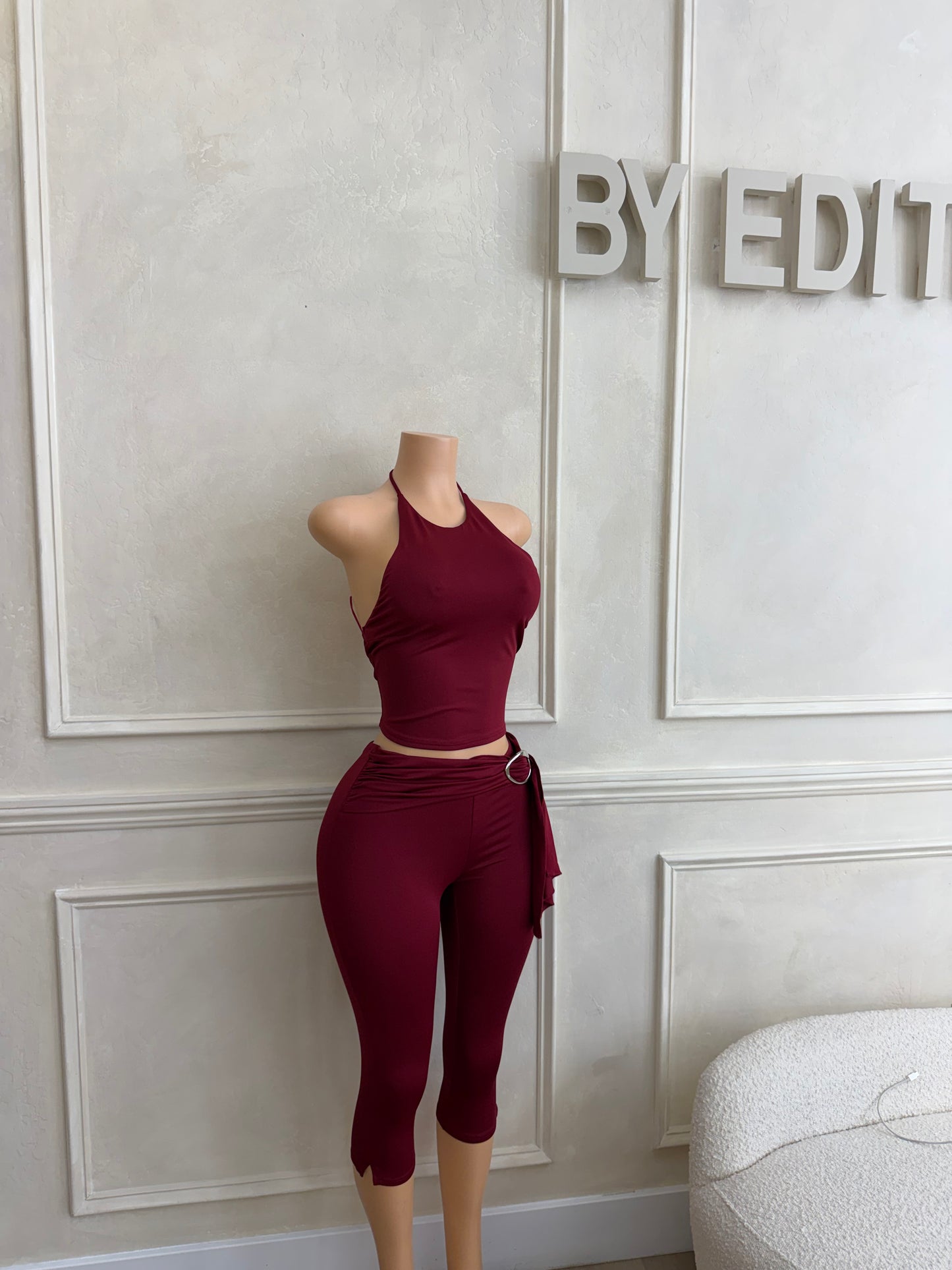 Burgundy capri set