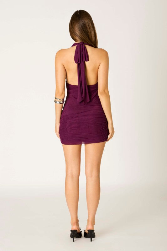 Plum halter dress