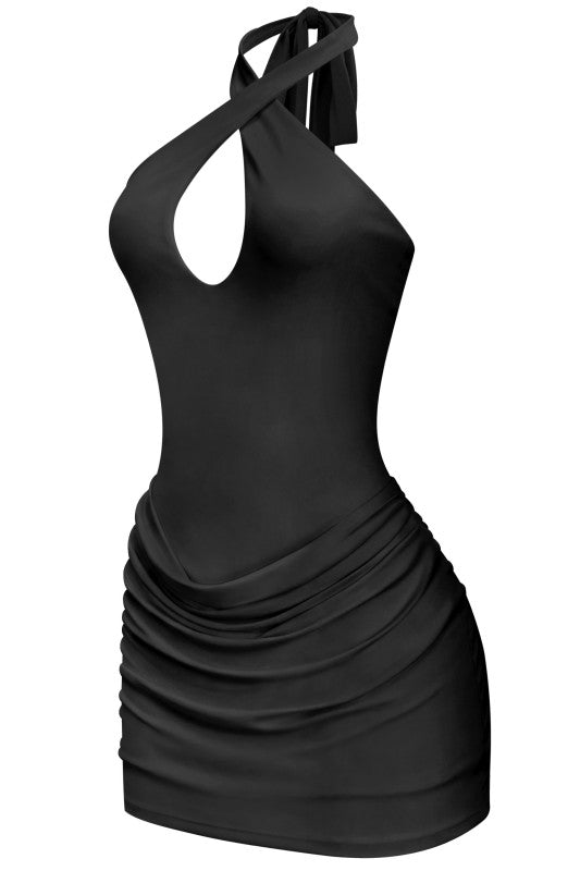 Black mini dress with shorts