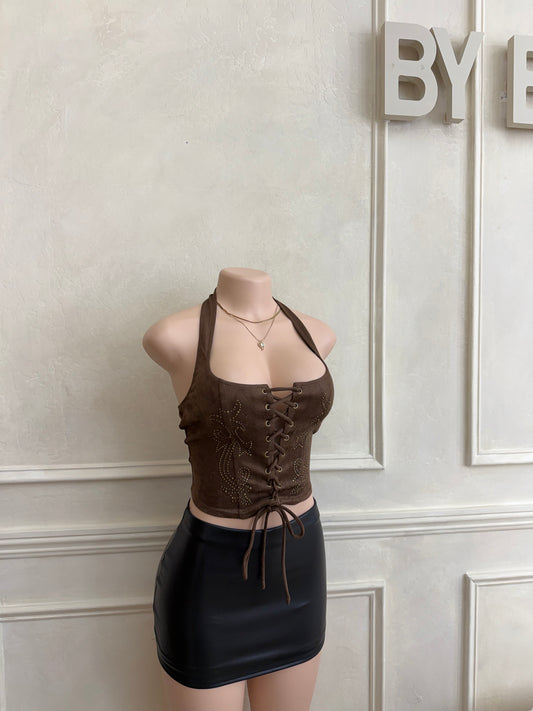 Western corset halter top