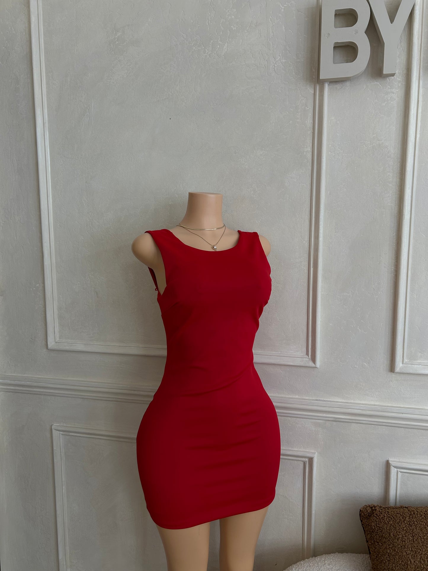 Red mini dress