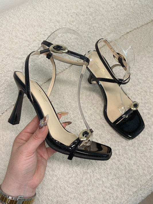 Black cobra heel with gold