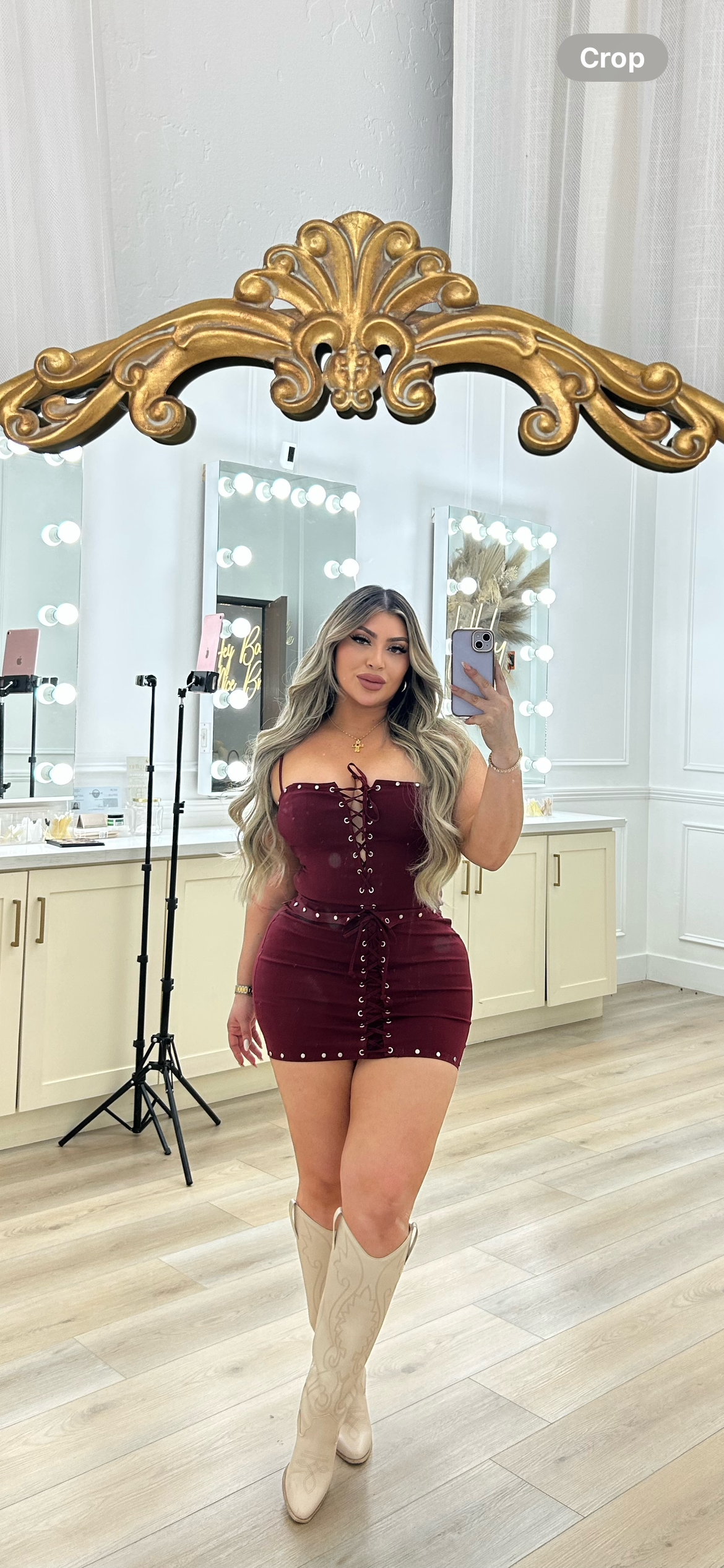 Burgundy Corset Set