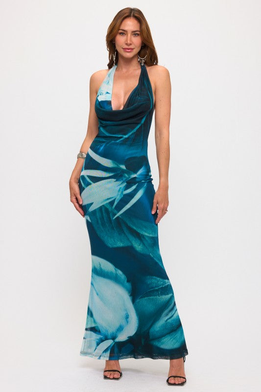 Teal maxi dress