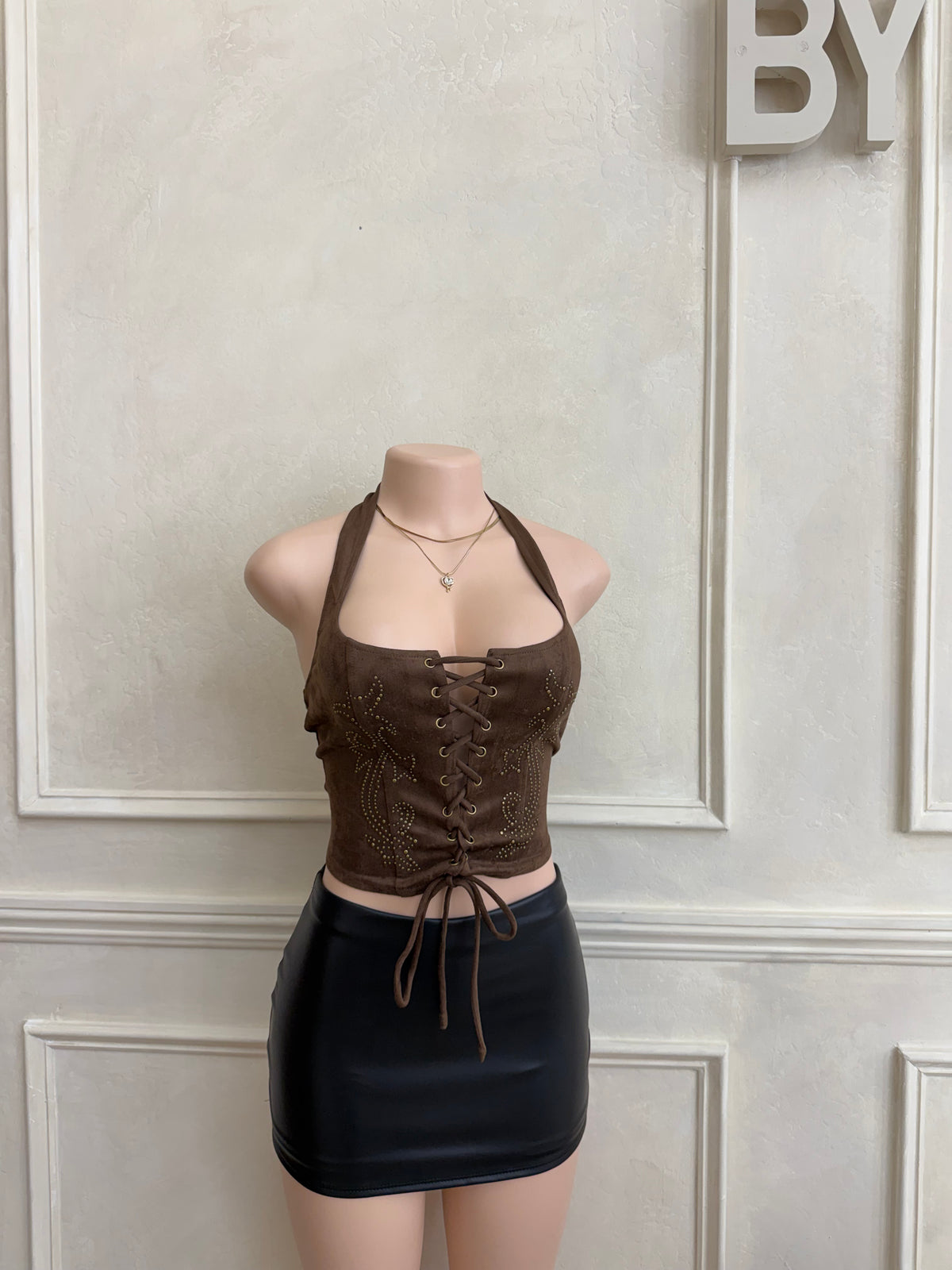 Western corset halter top