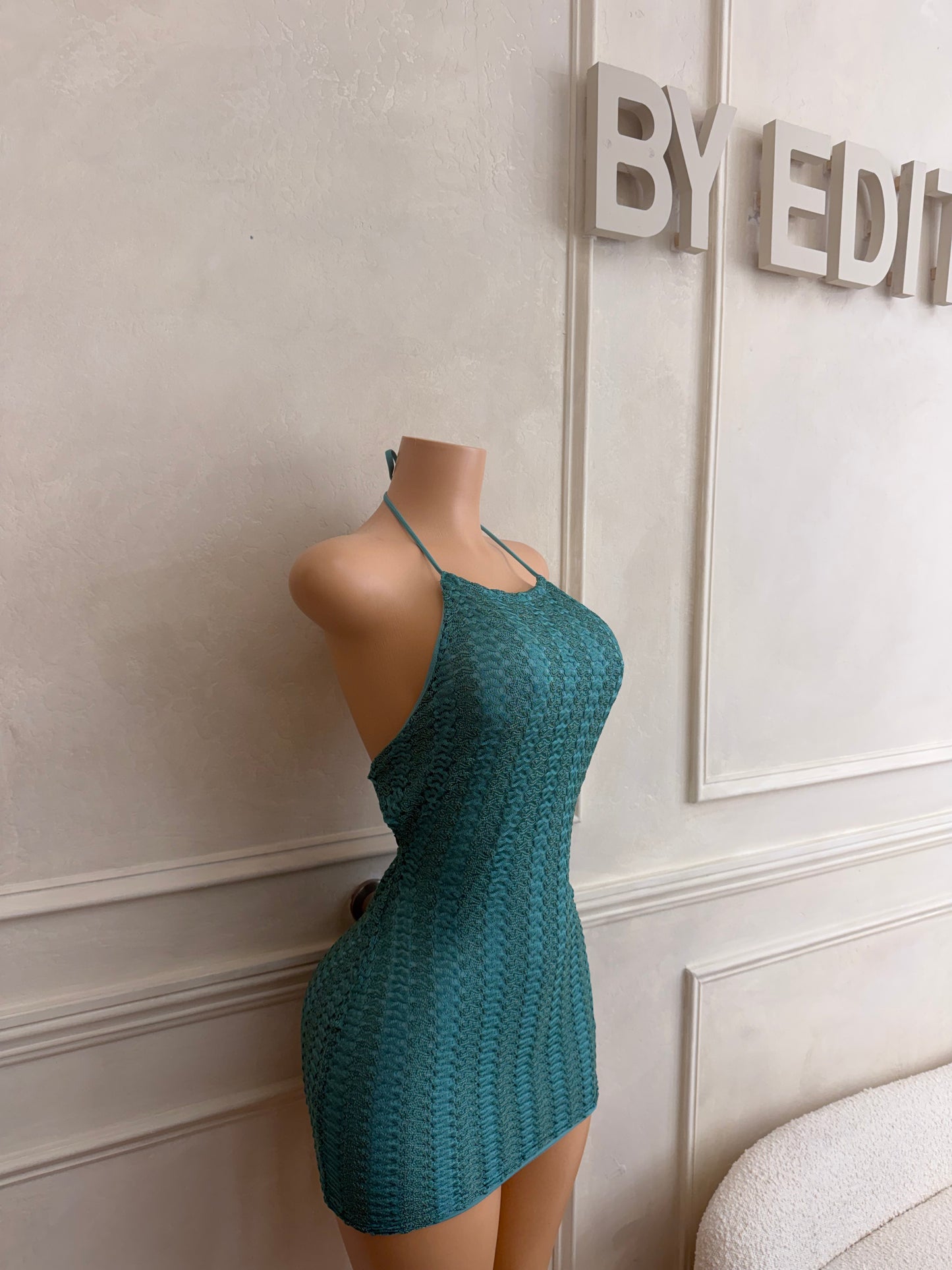 Teal mini dress