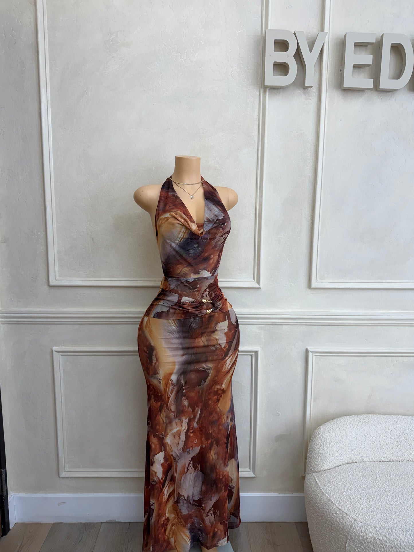 Deep V Neck Maxi Dress