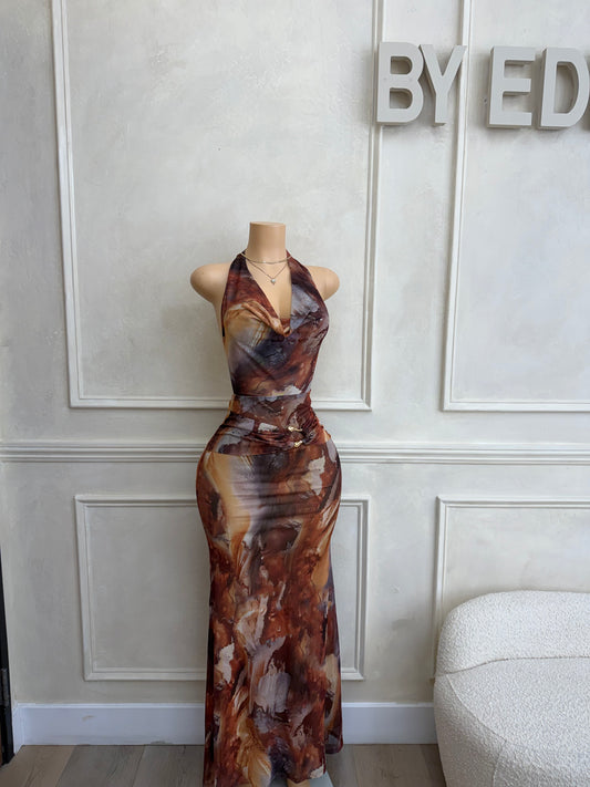 Deep V Neck Maxi Dress