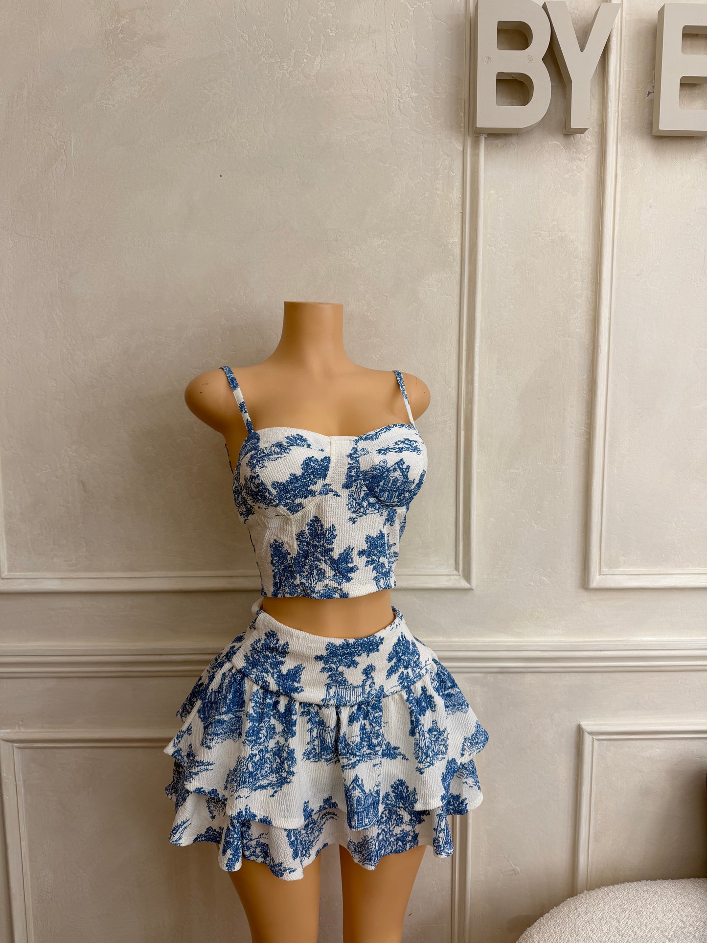 Blue skirt 2pc set