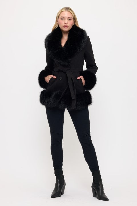 Faux fur coat
