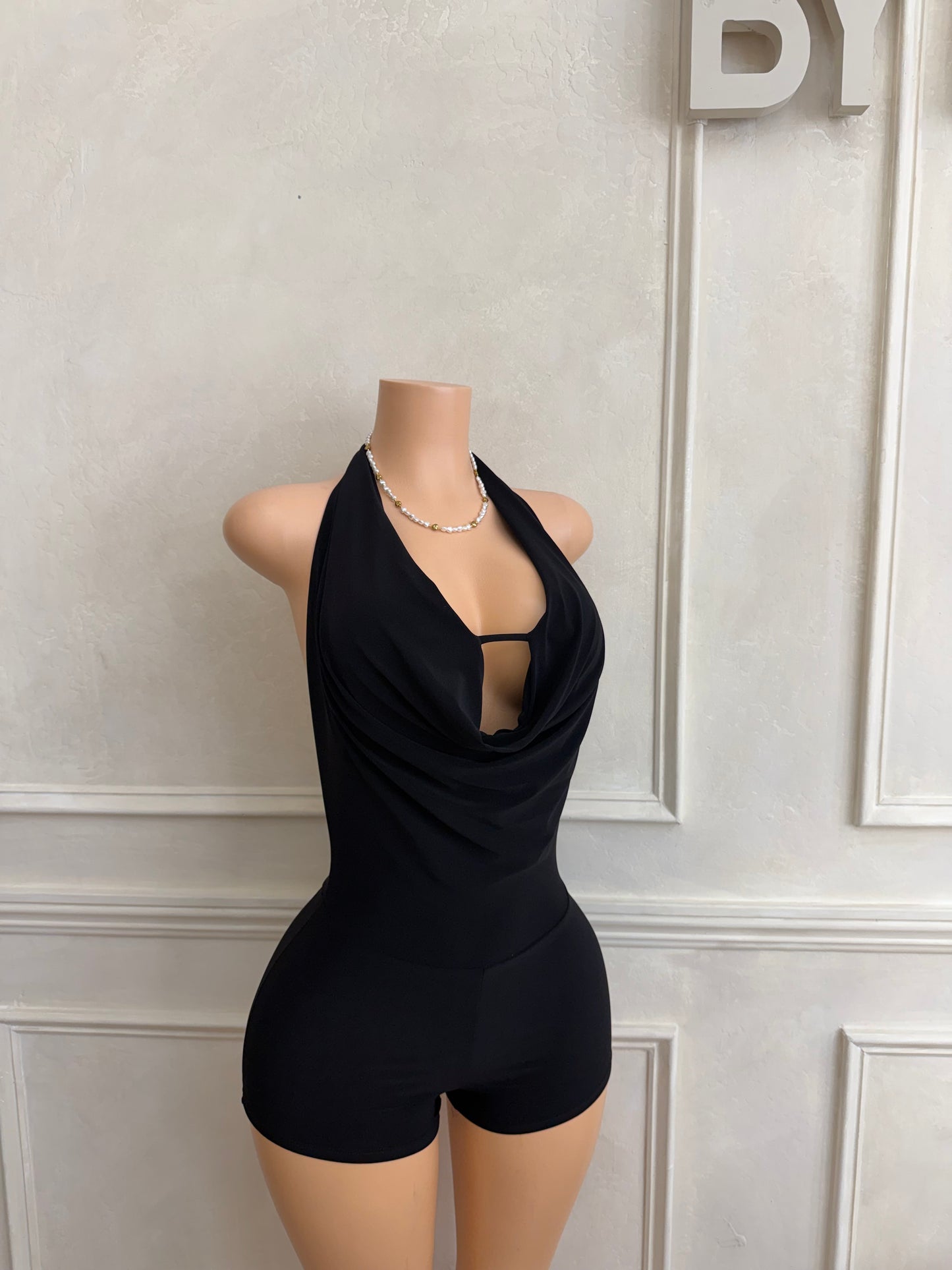 Black halter romper