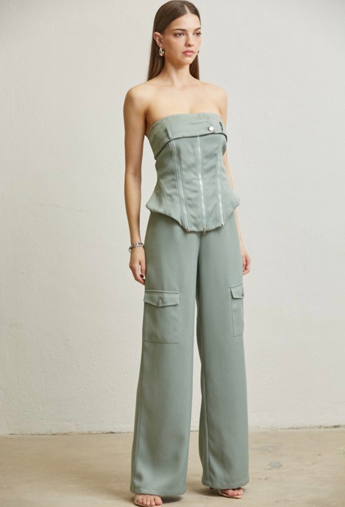 Green Cargo Jumpsuit