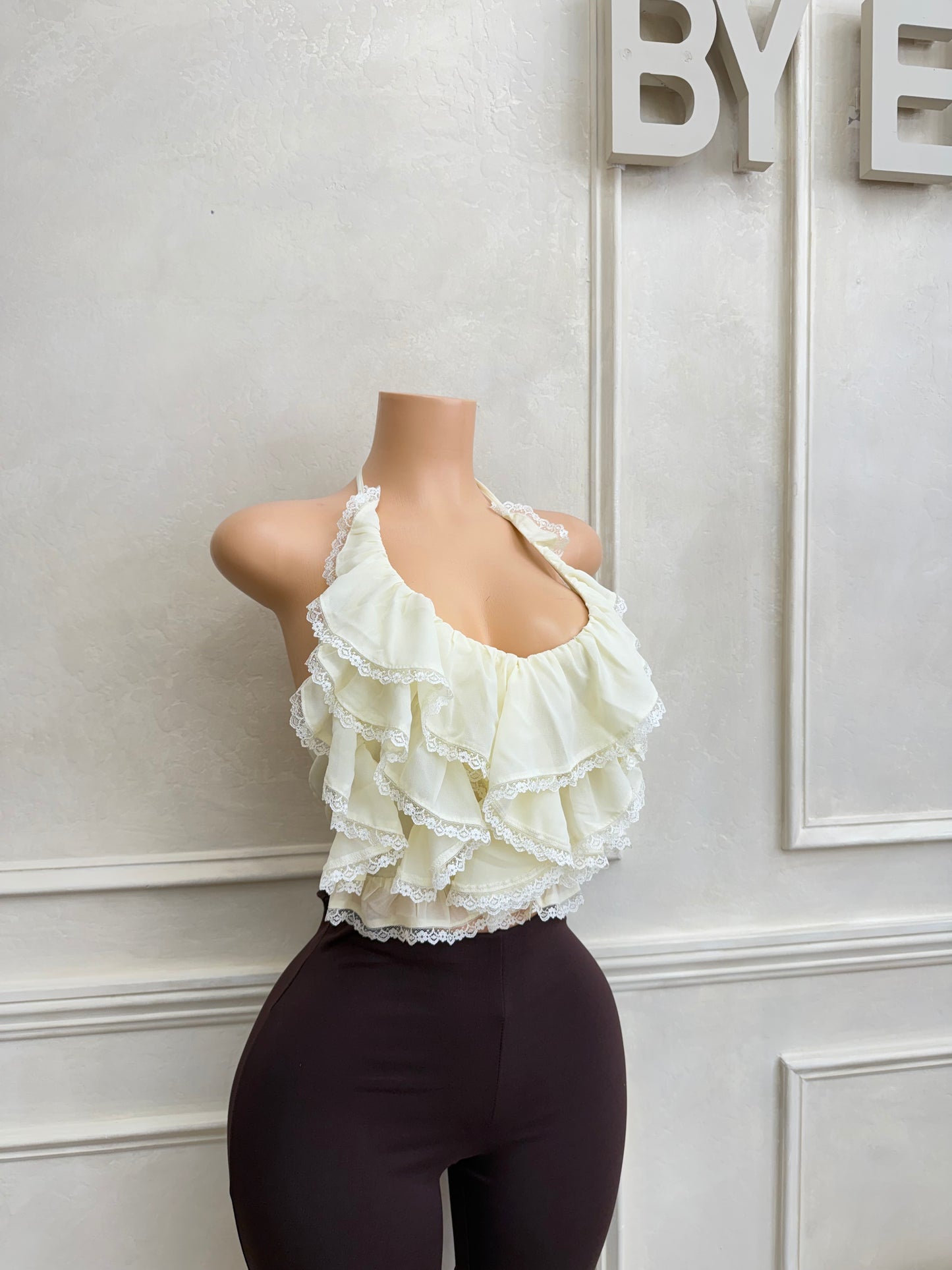 Halter ruffle top