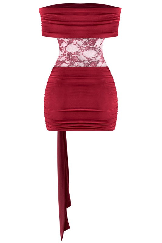 Burgundy lace dress