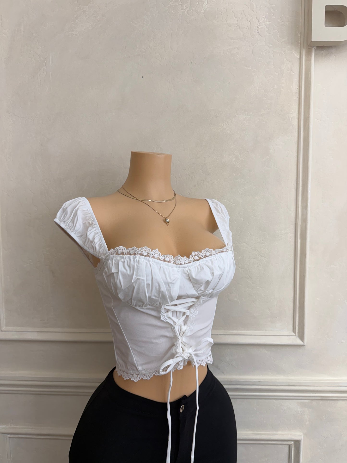 White corset top