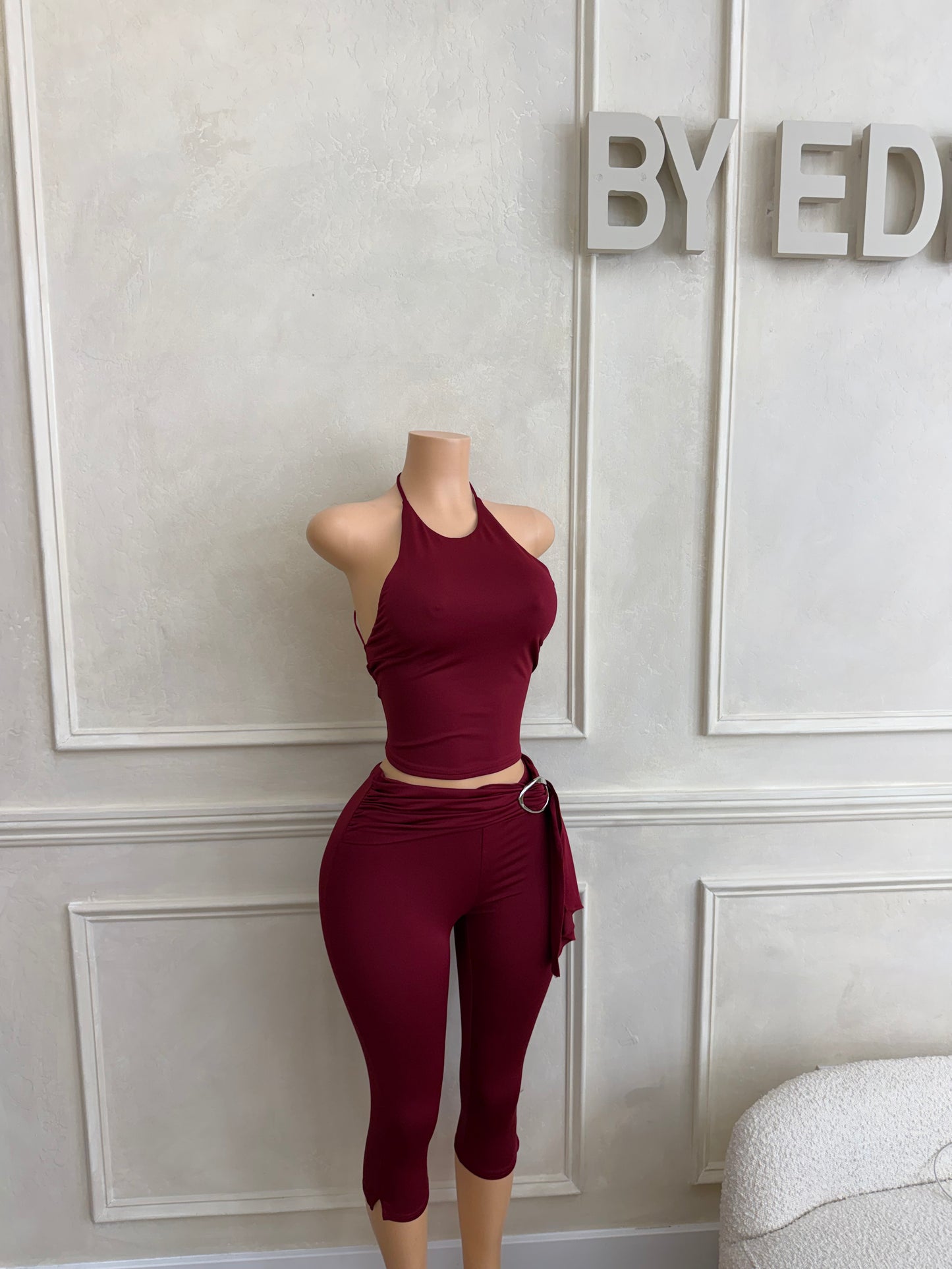 Burgundy capri set