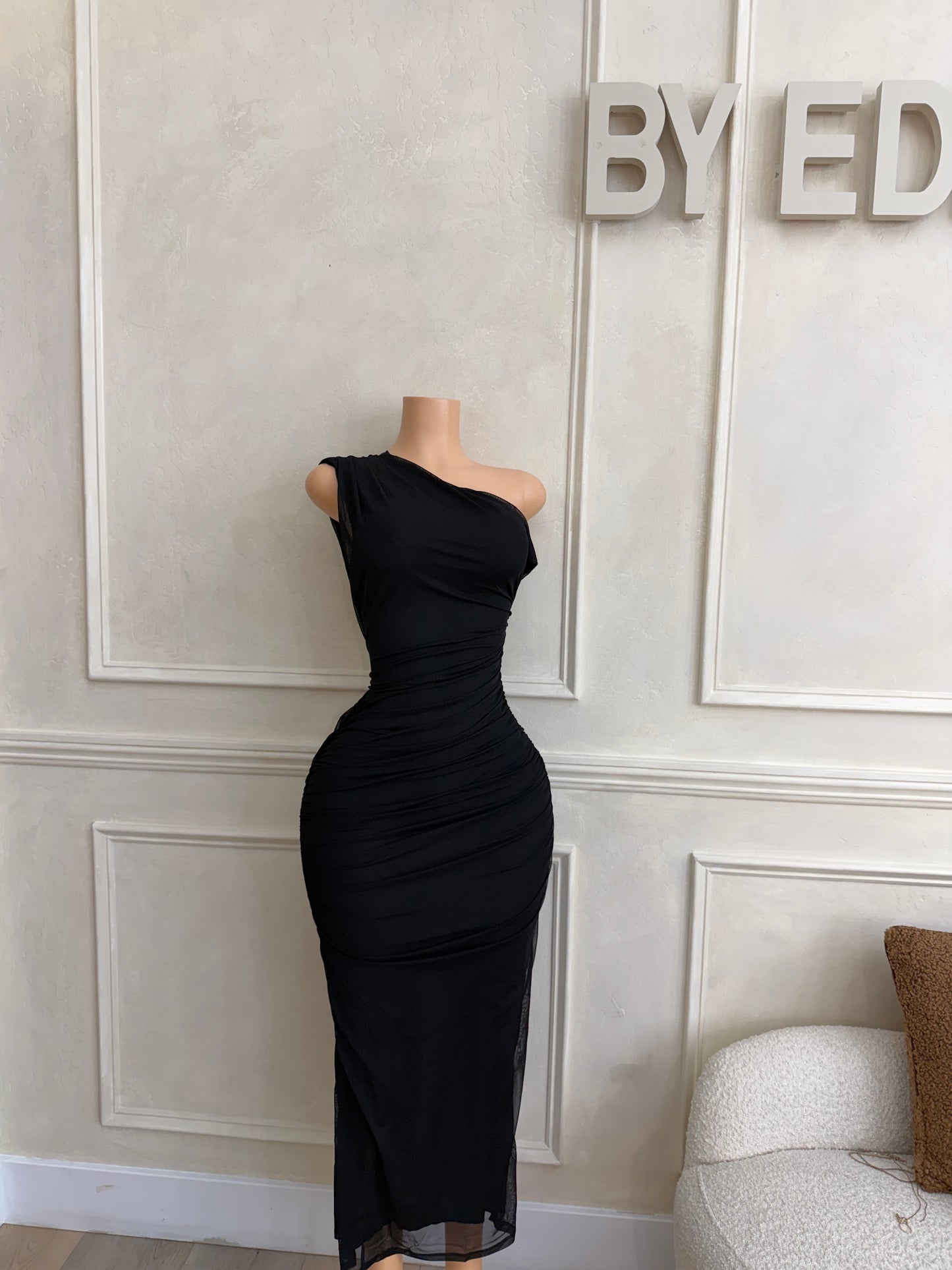 Black asym maxi dress